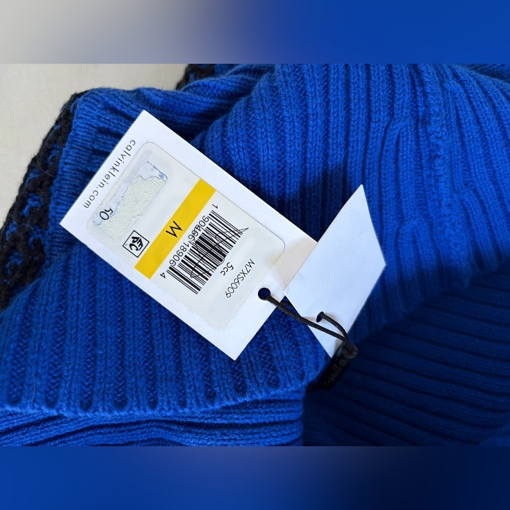 Calvin Klein Sweater colorblock cowl neck sweater blue black size Medium NWT - Picture 10 of 10